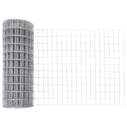 Clôture Euro avec 7 poteaux pointus, 1 x 10 m en acier galvanisé 