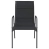 Chaises de jardin lot de 6 Acier et textilène Noir 