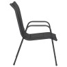 Chaises de jardin lot de 6 Acier et textilène Noir 