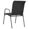 Chaises de jardin lot de 6 Acier et textilène Noir 