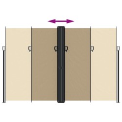 Auvent latéral rétractable beige 220x600 cm 