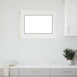 Fenêtre de sous-sol« RISOR » 80 x 70 cm oscillo-battante DIN gauche blanche 
