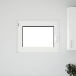 Fenêtre de sous-sol« RISOR » 80 x 70 cm oscillo-battante DIN gauche blanche 