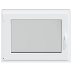 Fenêtre de sous-sol« RISOR » 80 x 70 cm oscillo-battante DIN gauche blanche 
