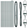 Ensemble de poteaux de clôture 13 pcs Vert Ø32mm 210 cm Acier 
