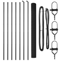 Ensemble de Poteaux de Clôture Lot de 2 Gris Métal 10 x 1,5 m 