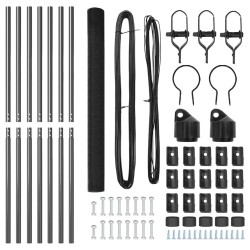 Ensemble de Poteaux de Clôture Lot de 2 Gris Métal 10 x 1,5 m 