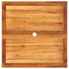 Table de jardin noir 80x80x75 cm résine tressée et bois acacia 