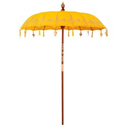 Parasol Autre Jaune x 250 cm Coton et bois massif 