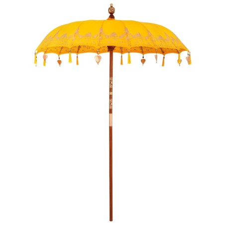 Parasol Autre Jaune x 250 cm Coton et bois massif 