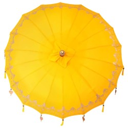 Parasol Autre Jaune x 250 cm Coton et bois massif 