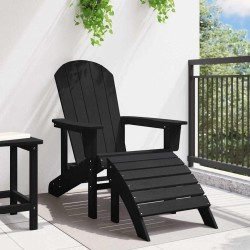 Chaise Adirondack avec repose-pieds noire HDPE 