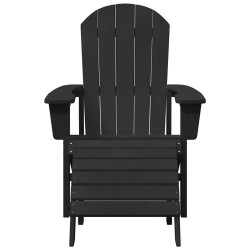 Chaise Adirondack avec repose-pieds noire HDPE 