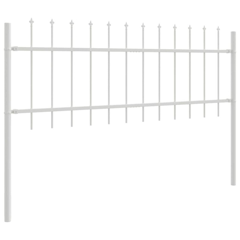 Clôture de jardin Blanc 5.1 x 1 m Acier enduit de poudre 