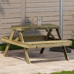 Table de pique-nique 105x134x75 cm bois de pin imprégné 