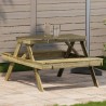 Table de pique-nique 105x134x75 cm bois de pin imprégné 