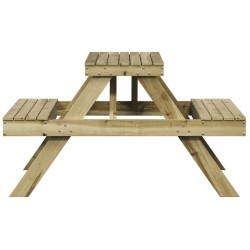 Table de pique-nique 105x134x75 cm bois de pin imprégné 