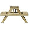 Table de pique-nique 105x134x75 cm bois de pin imprégné 