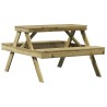 Table de pique-nique 105x134x75 cm bois de pin imprégné 