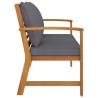 Banc de jardin 120cm et coussin gris foncé Bois solide d'acacia 