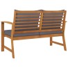 Banc de jardin 120cm et coussin gris foncé Bois solide d'acacia 