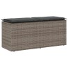 Banc de jardin avec coussin gris 110x40x44 cm résine tressée 