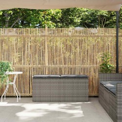 Banc de jardin avec coussin gris 110x40x44 cm résine tressée 