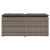 Banc de jardin avec coussin gris 110x40x44 cm résine tressée 