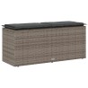 Banc de jardin avec coussin gris 110x40x44 cm résine tressée 