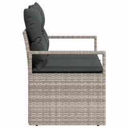 Sofa de jardin 2 places avec coussins en poly rattan gris 