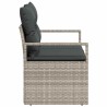 Sofa de jardin 2 places avec coussins en poly rattan gris 