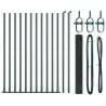 Set de Poteaux de Clôture Ensemble de 2 Vert Acier, PVC 25 x 1 m 