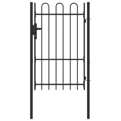 Porte de Clôture Gris 100 x 150 cm Acier revêtu de poudre 