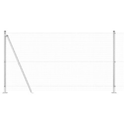 Clôture en fil soudé avec 7 poteaux flasques 1.2x10 m Acier galvanisé 