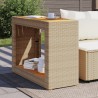 Table d'appoint de jardin dessus en bois beige 100x40x75 cm 