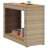 Table d'appoint de jardin dessus en bois beige 100x40x75 cm 