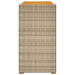 Table d'appoint de jardin dessus en bois beige 100x40x75 cm 