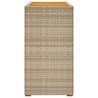 Table d'appoint de jardin dessus en bois beige 100x40x75 cm 
