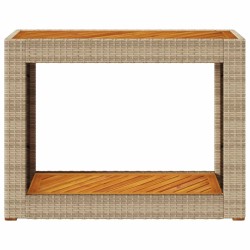Table d'appoint de jardin dessus en bois beige 100x40x75 cm 