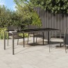 Table de jardin gris 250x100x75 cm Verre trempé et poly rotin 