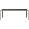 Table de jardin gris 250x100x75 cm Verre trempé et poly rotin 