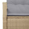 Canapé de jardin 2 places avec coussins en rattan poly beige 