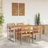 Table de salle à manger extérieure Grise 140x80x75 cm Acier et Bois Massif d'Acacia 