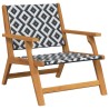 Chaises de jardin 2 pcs Noir et blanc 76x67x73 cm Bois massif d'acacia 