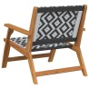 Chaises de jardin 2 pcs Noir et blanc 76x67x73 cm Bois massif d'acacia 