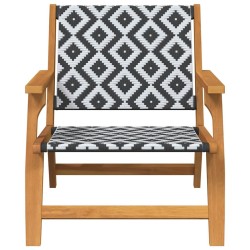 Chaises de jardin 2 pcs Noir et blanc 76x67x73 cm Bois massif d'acacia 