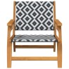 Chaises de jardin 2 pcs Noir et blanc 76x67x73 cm Bois massif d'acacia 