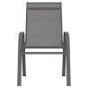 Chaises empilables de jardin lot de 6 Gris Tissu textilène 