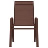 Chaises empilables de jardin lot de 6 Marron Tissu textilène 