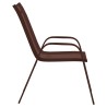 Chaises empilables de jardin lot de 6 Marron Tissu textilène 
